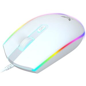 Shoppo Marte Zerodate V6 4 Keys 1600DPI Game Colorful RGB Marquee USB Wired Mouse, Cable Length: 1.35m(White)