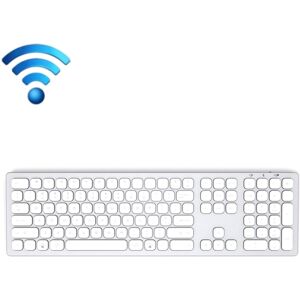 Shoppo Marte K9500 110 Keys 2.4G+Bluetooth Dual Mode Mute Office Wireless Keyboard(Silver White)