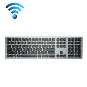Shoppo Marte K9500 110 Keys 2.4G+Bluetooth Dual Mode Mute Office Wireless Keyboard(Gray Blue)