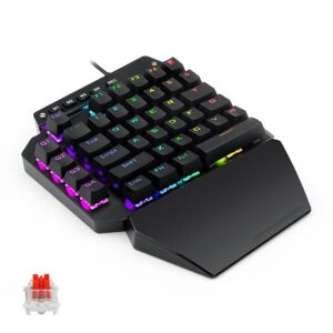 Shoppo Marte K700 44 Keys RGB Luminous Switchable Axis Gaming One-Handed Keyboard, Cable Length: 1m(Red Shaft)