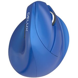 DELUX M618 Mini 2.4G Wireless 2400DPI USB Rechargeable Ergonomic Vertical Mouse (Blue)