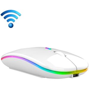 Shoppo Marte C7002 2400DPI 4 Keys Colorful Luminous Wireless Mouse, Color: Dual-modes White