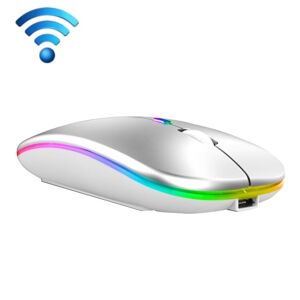 Shoppo Marte C7002 2400DPI 4 Keys Colorful Luminous Wireless Mouse, Color: Dual-modes Silver