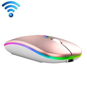 Shoppo Marte C7002 2400DPI 4 Keys Colorful Luminous Wireless Mouse, Color: Dual-modes Rose Gold