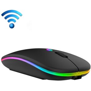 Shoppo Marte C7002 2400DPI 4 Keys Colorful Luminous Wireless Mouse, Color: Dual-modes Black