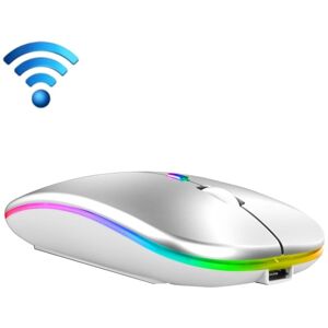 Shoppo Marte C7002 2400DPI 4 Keys Colorful Luminous Wireless Mouse, Color: 2.4G Silver Gray