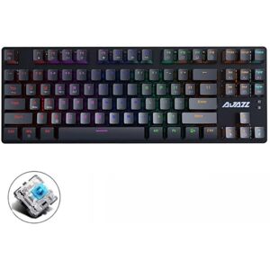 Ajazz AK40pro 87 Keys Bluetooth/Wireless/Wired Three Mode Game Office Mechanical Keyboard Mixed Light Green Shaft (Black)