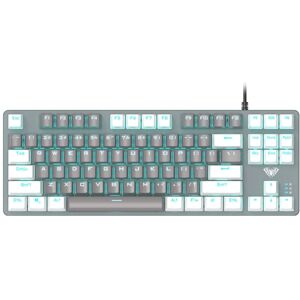 AULA F3287 Wired Color Matching Single Mode 87 Keys Mechanical Keyboard,Green Shaft(Grey)