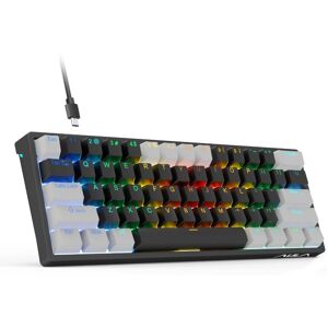 AULA F3261 Type-C Wired Hot Swappable 61 Keys RGB Mechanical Keyboard(Grey Black Green Shaft)