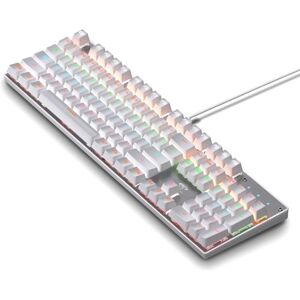 Shoppo Marte 104 Keys Green Shaft RGB Luminous Keyboard Computer Game USB Wired Metal Mechanical Keyboard, Cabel Length:1.5m, Style: Ordinary Version (White)