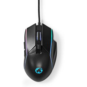 Nedis Gaming Mouse   Kabel   800 / 1200 / 2400 / 3200 / 4800 / 7200 dpi   Justerbar DPI   Antal knapper: 6   Højrehåndet   1.50 m   LED