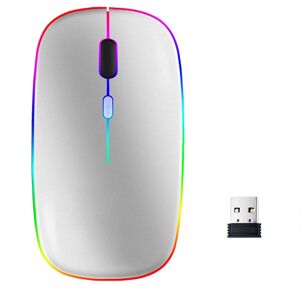 INF Trådløs mus med RGB LED dual mode Bluetooth/Wifi Sølv