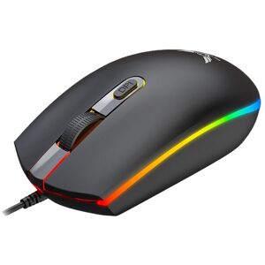 Shoppo Marte Zerodate V6 4 Keys 1600DPI Game Colorful RGB Marquee USB Wired Mouse, Cable Length: 1.35m(Black)