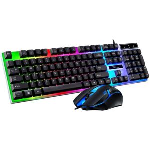 ZGB G21B Colorful Glow USB Wired Keyboard Mouse Set(Black)