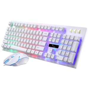 Shoppo Marte ZGB G20 1600 DPI Professional Wired Glowing Mechanical Feel Suspension Keyboard + Optical Mouse Kit for Laptop, PC(White)