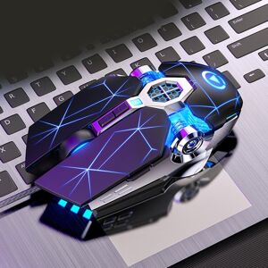 YINDIAO 3200DPI 4-modes Adjustable 7-keys RGB Light Wired Gaming Mechanical Mouse, Style: Silent Version(Black)