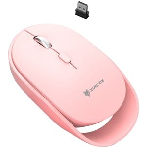 XUNSVFOX XYH60 1600 DPI 6-keys Charge Mute Wireless Mice, Colour: 2.4G+Bluetooth Pink