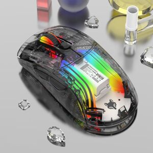 Shoppo Marte XUNFOX XYH20RGB 2.4G + BT + Wired Transparent 2400DPI RGB Light Gaming Mouse(Black)