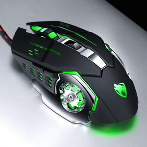 T-WOLF V6 USB Interface 6-Buttons 3200 DPI Wired Mouse Gaming Mechanical Macro Programming 7-Color Luminous Gaming Mouse, Cable Length: 1.5m( Macro De