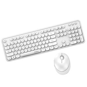 Mofii Sweet Wireless Keyboard And Mouse Set Girls Punk Keyboard Office Set, Colour: White Ordinary Version