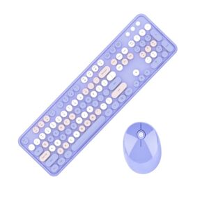 Mofii Sweet Wireless Keyboard And Mouse Set Girls Punk Keyboard Office Set, Colour: Purple Mixed Version