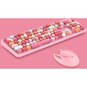 Mofii Sweet Wireless Keyboard And Mouse Set Girls Punk Keyboard Office Set, Colour: Pink Mixed Version