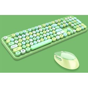 Mofii Sweet Wireless Keyboard And Mouse Set Girls Punk Keyboard Office Set, Colour: Green Mixed Version