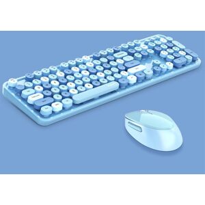 Mofii Sweet Wireless Keyboard And Mouse Set Girls Punk Keyboard Office Set, Colour: Blue Mixed Version