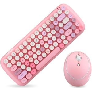 Mofii CADNY Pink Girl Heart Mini Mixed Color Wireless Keyboard Mouse Set(Pink)