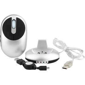 Shoppo Marte MZ-012 2.4G 1200 DPI Wireless Rechargeable Optical Mouse with 3 Ports USB HUB / Charging Dock(Silver)