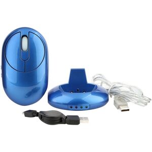 Shoppo Marte MZ-012 2.4G 1200 DPI Wireless Rechargeable Optical Mouse with 3 Ports USB HUB / Charging Dock(Blue)