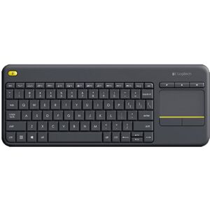 Logitech K400 Plus 2.4GHz Wireless Touch Control Keyboard, Wireless Range: 10m (Black)