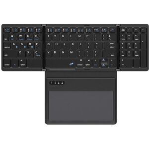 Shoppo Marte Leather Wireless Bluetooth Keyboard With Touch-Pad Multi-System External Portable Universal Keypad