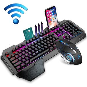 Shoppo Marte K680 RGB Rechargeable Gaming Wireless Keyboard and Mouse Set(Black)