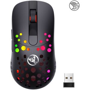 HXSJ T100 10000 DPI RGB Macro Definition Wired Wireless Dual-mode Mouse(Black)