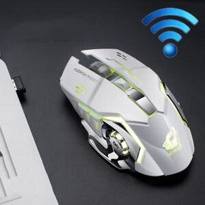 Shoppo Marte FREEDOM-WOLF X8 2400 DPI 6 Keys 2.4G Wireless Charging Silent Luminous Gaming Mechanical Mouse(White)