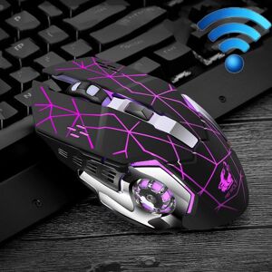 Shoppo Marte FREEDOM-WOLF X8 2400 DPI 6 Keys 2.4G Wireless Charging Silent Luminous Gaming Mechanical Mouse(Star Black)