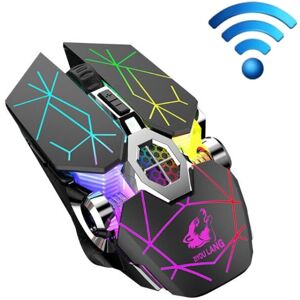 FREEDOM-WOLF X13 2400 DPI 6 Keys Wireless Charging Silent Water-cooled Luminous Mechanical Gaming Mouse(Star Black)