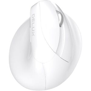 DELUX M618 Mini 2.4G Wireless 2400DPI USB Rechargeable Ergonomic Vertical Mouse (White)