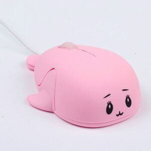 Shoppo Marte Cute Cartoon Wired Mouse Girl Office Home Laptop  Mouse(Pink)