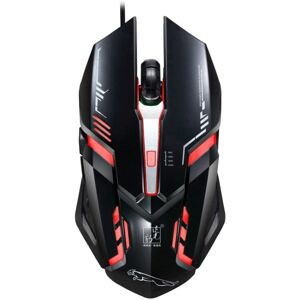 Chasing Leopard V17 USB 2400DPI Four-speed Adjustable Line Pattern Wired Optical Gaming Mouse with LED Breathing Light, Length: 1.45m(Jet Black)