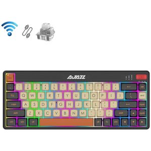 Ajazz K690T 69-key Wireless+Bluetooth+Wired Mechanical RGB Gaming Office Keyboard(White Shaft)