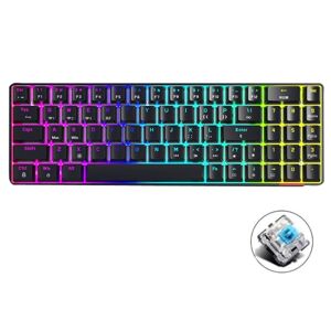 Ajazz AK692 Wired/Wireless/Bluetooth 69-Key Three-Mode Hot Swap RGB Backlit Mechanical Keyboard Green Shaft (Black)