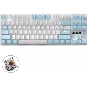 Ajazz AK40pro 87 Keys Bluetooth/Wireless/Wired Three Mode Game Office Mechanical Keyboard White Light Tea Shaft (Blue White)