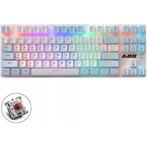 Ajazz AK40pro 87 Keys Bluetooth/Wireless/Wired Three Mode Game Office Mechanical Keyboard Mixed Light Tea Shaft (White Blue)