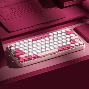 AULA F3680 Retro Color Matching Wireless/Bluetooth/Wired Three Model Mechanical Keyboard, Specification:Green Shaft(Pink)