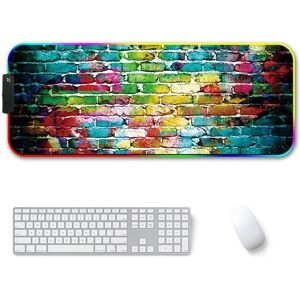 Shoppo Marte 350x600x4mm F-01 Rubber Thermal Transfer RGB Luminous Non-Slip Mouse Pad(Colorful Brick)