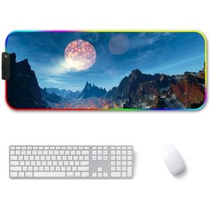 Shoppo Marte 300x800x4mm F-01 Rubber Thermal Transfer RGB Luminous Non-Slip Mouse Pad(Snow Peak)