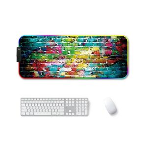 Shoppo Marte 300x800x4mm F-01 Rubber Thermal Transfer RGB Luminous Non-Slip Mouse Pad(Colorful Brick)