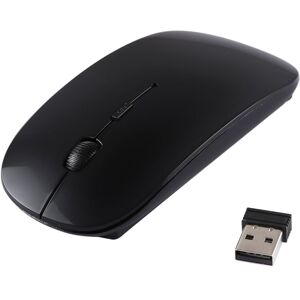 Shoppo Marte 2.4GHz Wireless Ultra-thin Laser Optical Mouse with USB Mini Receiver, Plug and Play(Black)